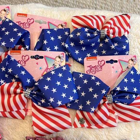 Bundle of little girls bows and barrettes pony tail holders hair ties - Picture 8 of 13